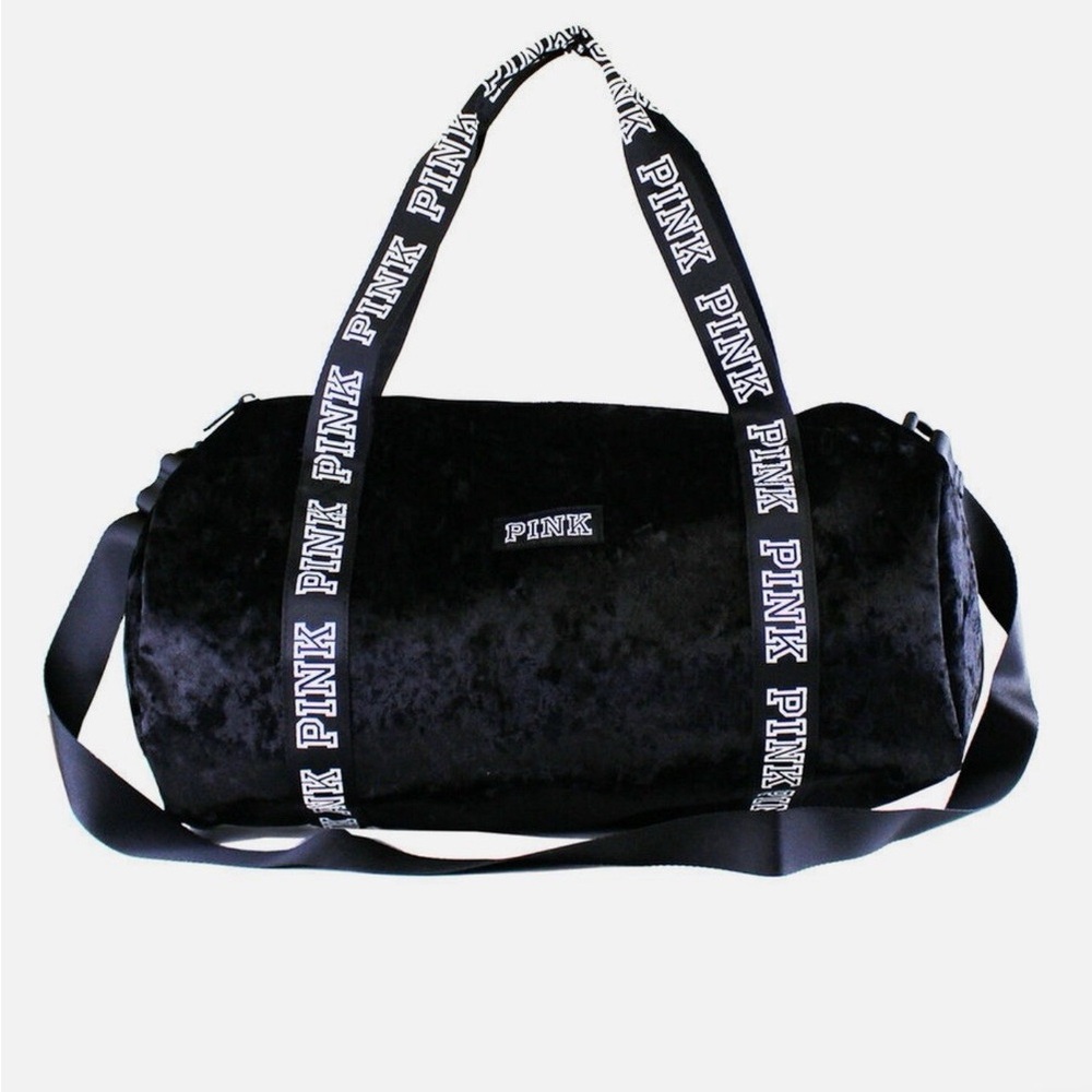 PINK - Black Velvet Duffel Bag